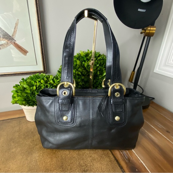 Coach Soho Buckle Satchel Black with Gold Hardware - Picture 8 of 15